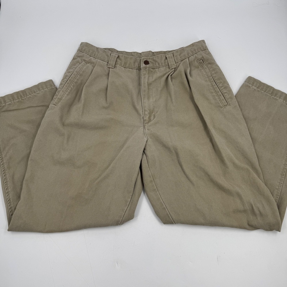 Vintage Dockers 90's Mens Tan Canvas Classic Fit Casual Dress Pants W34 L30‎